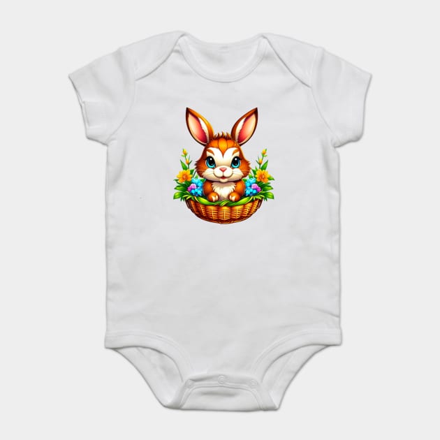 Kawaii Easter Bunny Baby Bodysuit by HolidayBug